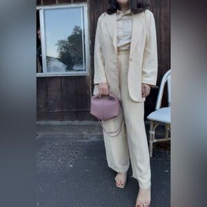 Vintage Express cream silk blazer size S